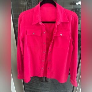 GAP Fuchsia Micro Corduroy Snap Front Shirt Jacket Medium